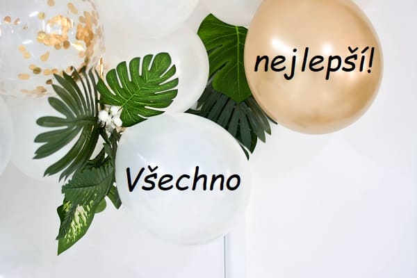 Nafukovací balónky s nápisem všechno nejlepší! 