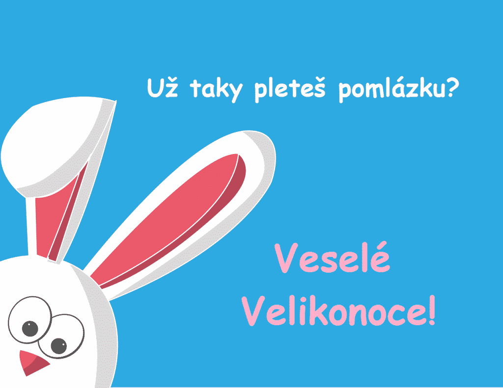 Kreslené Velikonoční přání s králíkem.