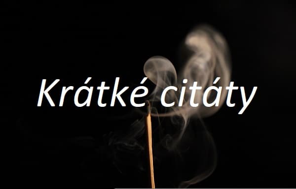 Vyhořelá zápalka s nápisem "Krátké citáty"